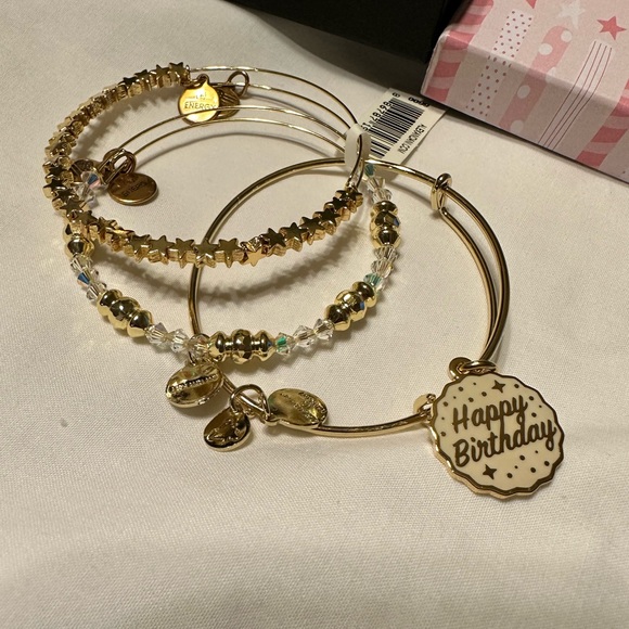 Alex and Ani Birthday Bracelets Gift Box Set in Shiny Gold - Picture 11 of 15
